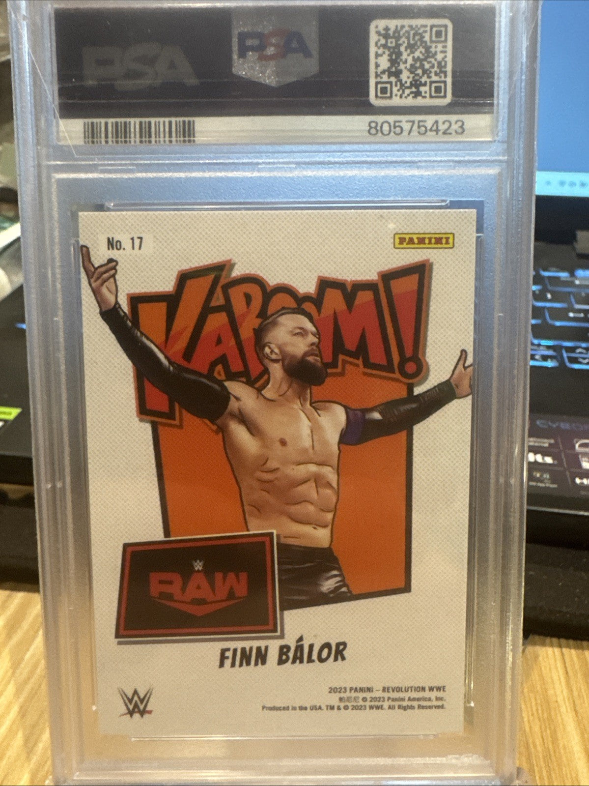 Finn Balor 2023 Panini Revolution WWE Kaboom SSP #17 PSA 9
