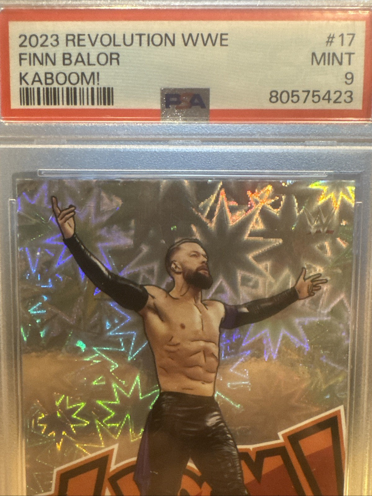 Finn Balor 2023 Panini Revolution WWE Kaboom SSP #17 PSA 9