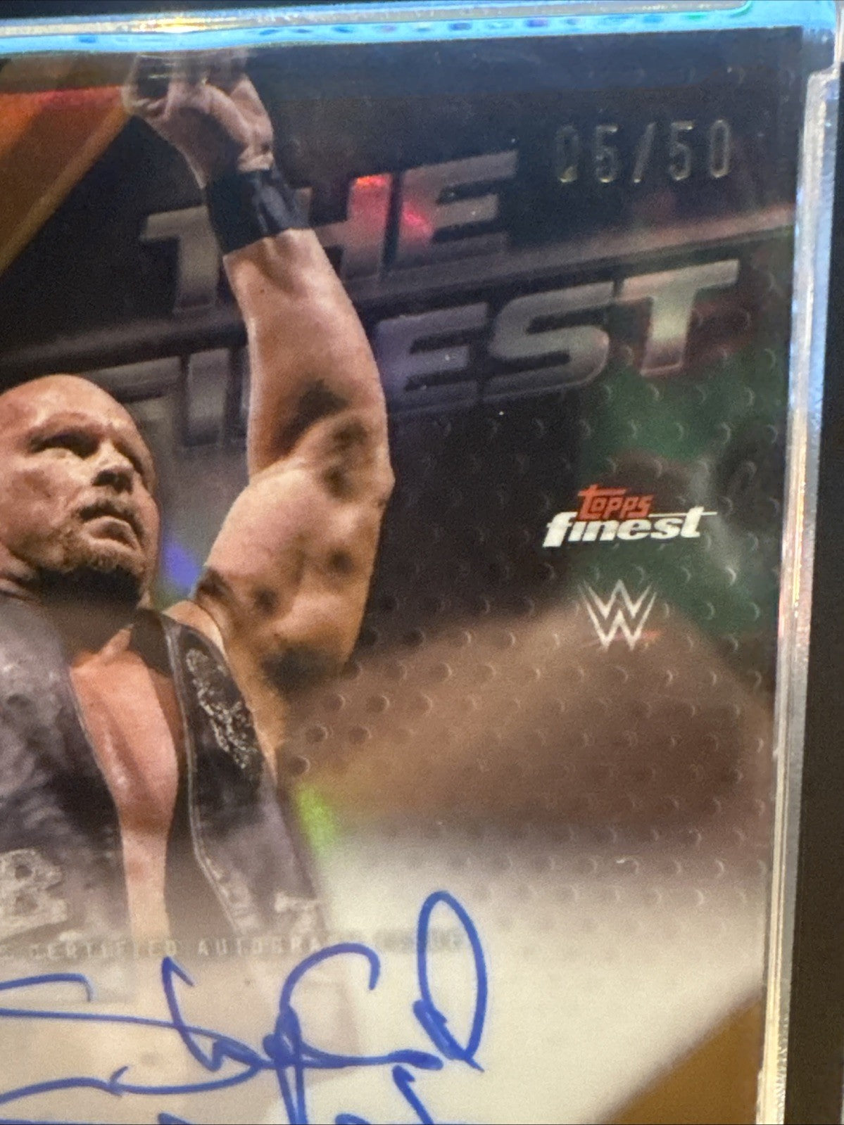 2025 Topps Finest WWE Stone Cold Steve Austin TFA-SCA The Finest Gold Auto 05/50