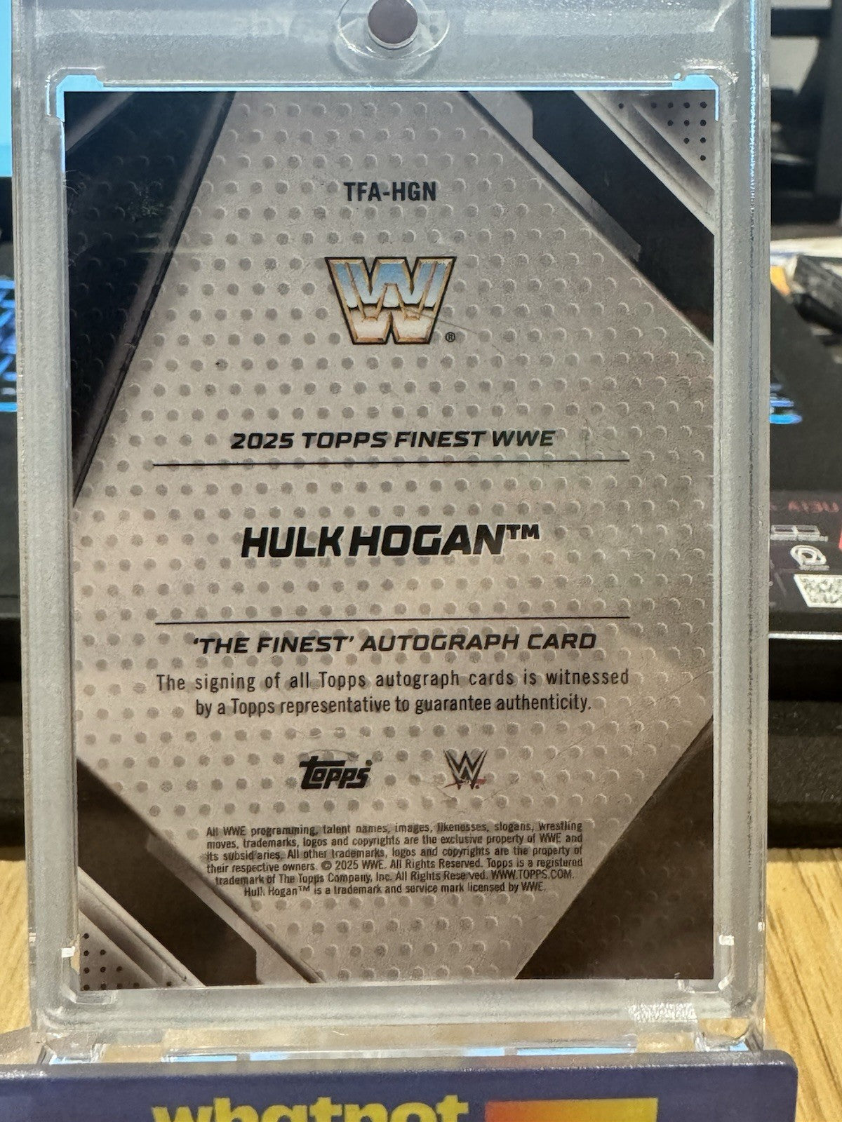 2025 Topps Finest WWE Hulk Hogan The Finest Gold Hulkster Auto Refractor /50