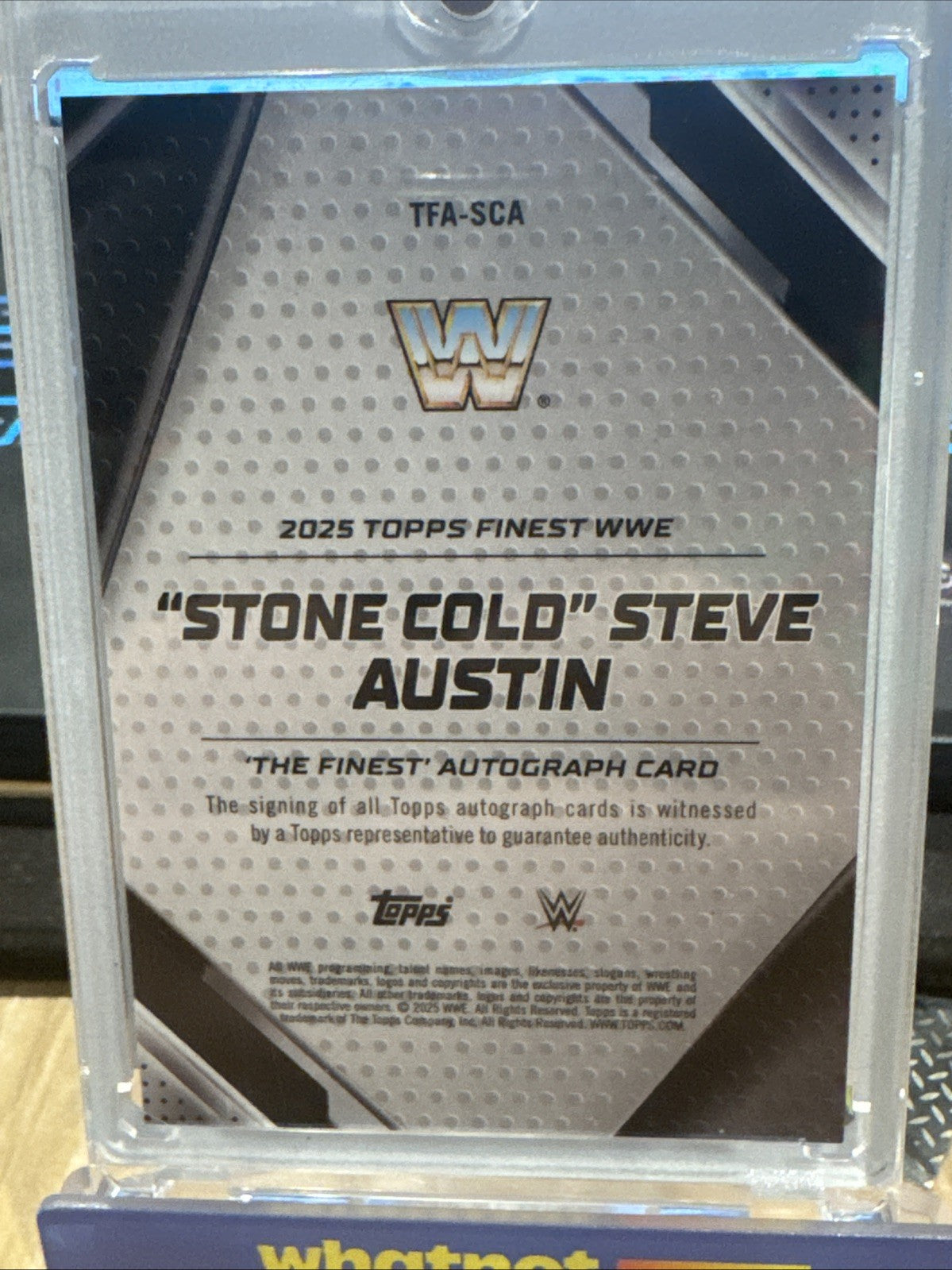 2025 Topps Finest WWE Stone Cold Steve Austin TFA-SCA The Finest Gold Auto 05/50