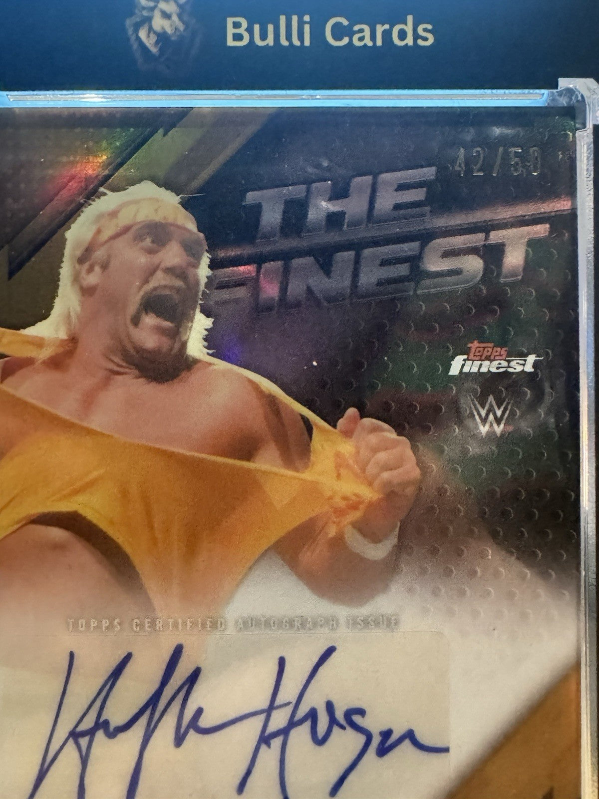 2025 Topps Finest WWE Hulk Hogan The Finest Gold Hulkster Auto Refractor /50