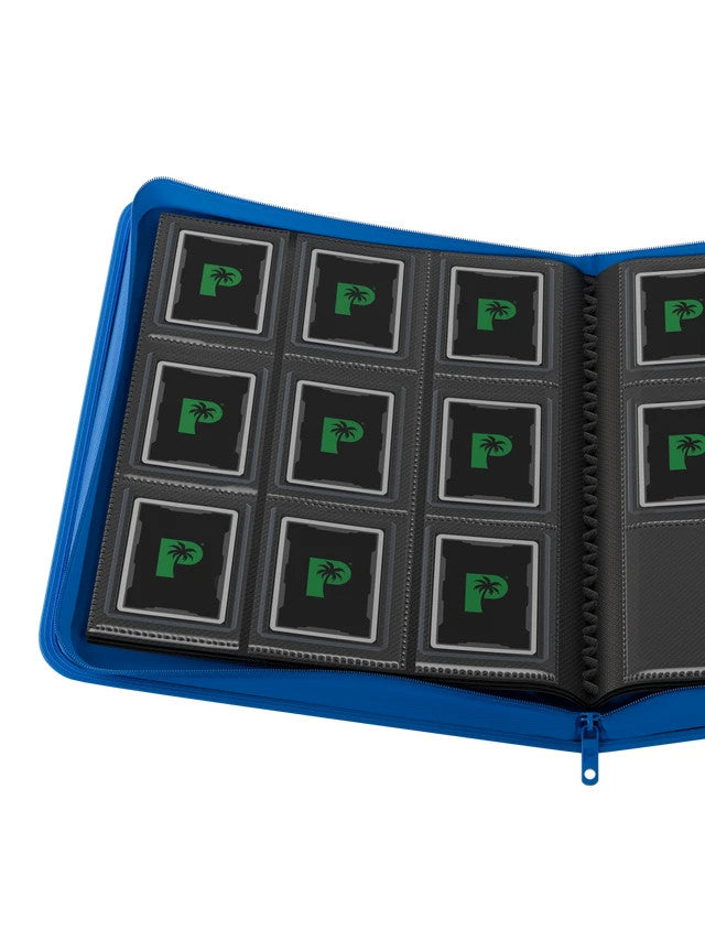 Palms Off Gaming - Collector's Series TOP LOADER Zip Binder Blue  216 Slot