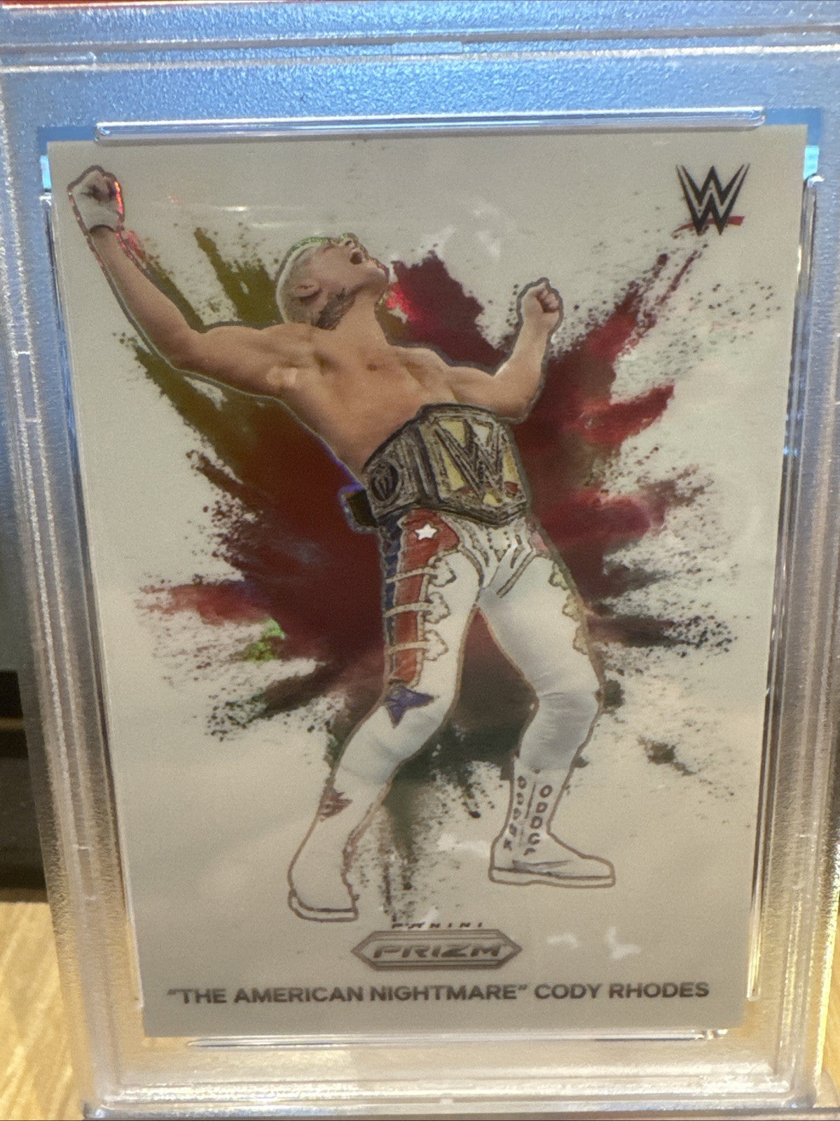 2024 Panini Prizm WWE Cody Rhodes Color Blast Case Hit #9 PSA 8