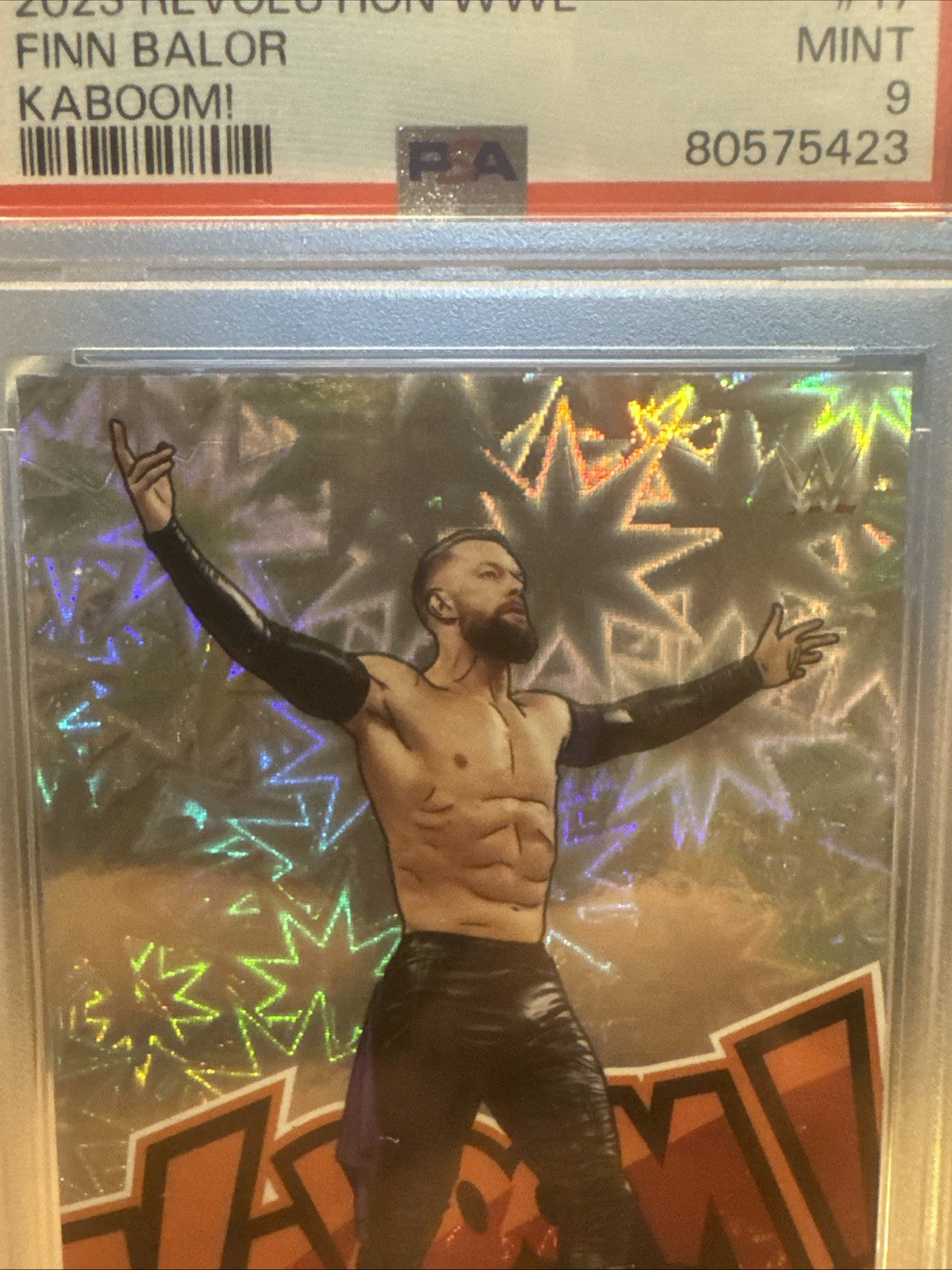 Finn Balor 2023 Panini Revolution WWE Kaboom SSP #17 PSA 9